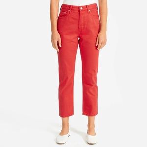 Everlane Women Red The Cheeky Crop Jeans